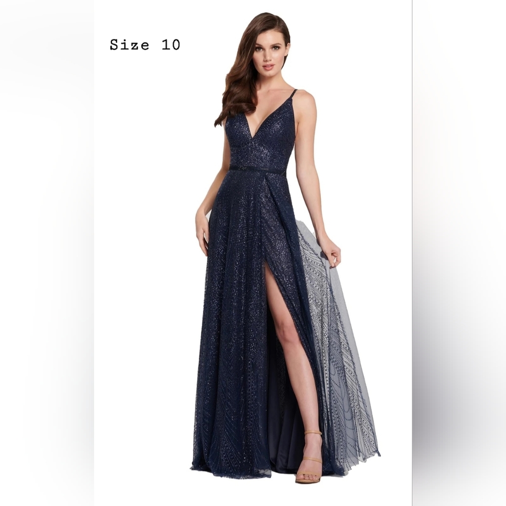ELLIE WILDE Navy sparkling dress new